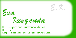 eva kuszenda business card